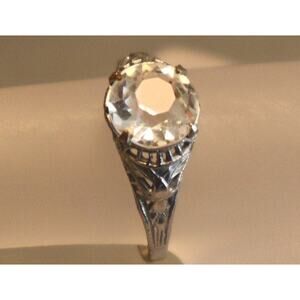 Art Deco Nemco Filigree Rhinestone Ring Size 8